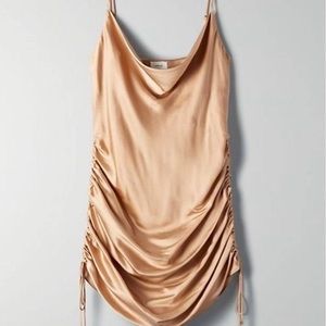 ARITZIA Wilfred Only Runched Slip Dress